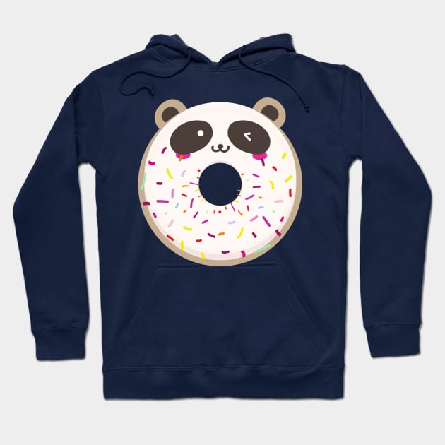 Winking Panda Kawaii Donut Hoodie by InkyArt